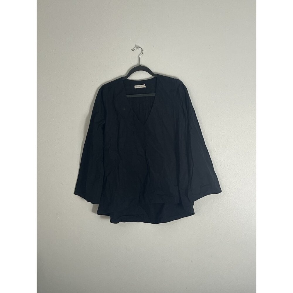 SBJ Austin Black Long Sleeve Cotton Tunic Top Size 1